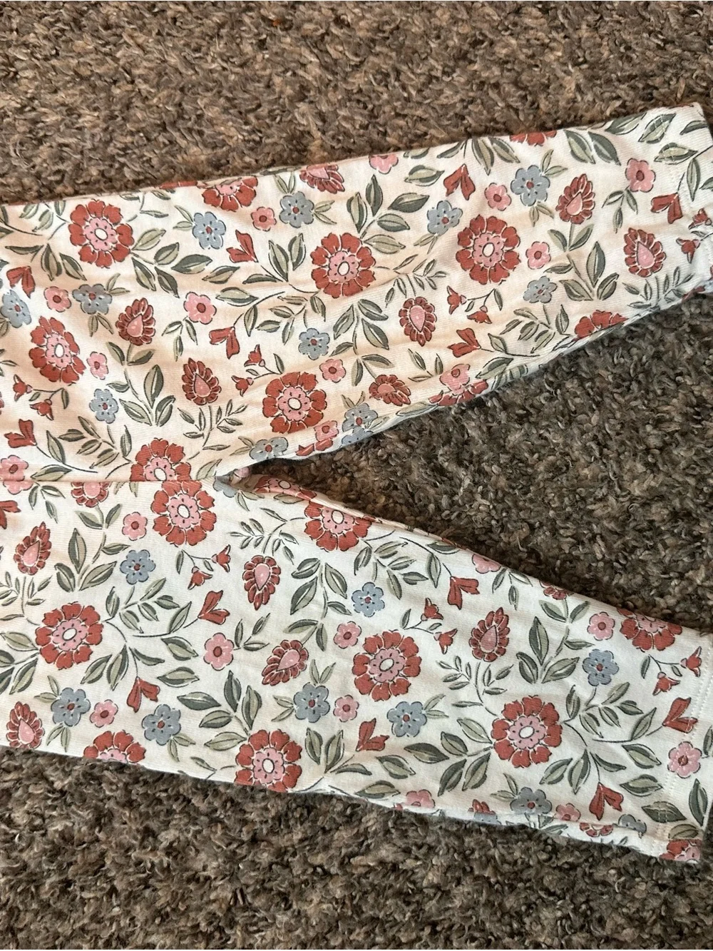 Carter's Bodysuits with Pink and Green Floral Print +Pants. BUNDLE